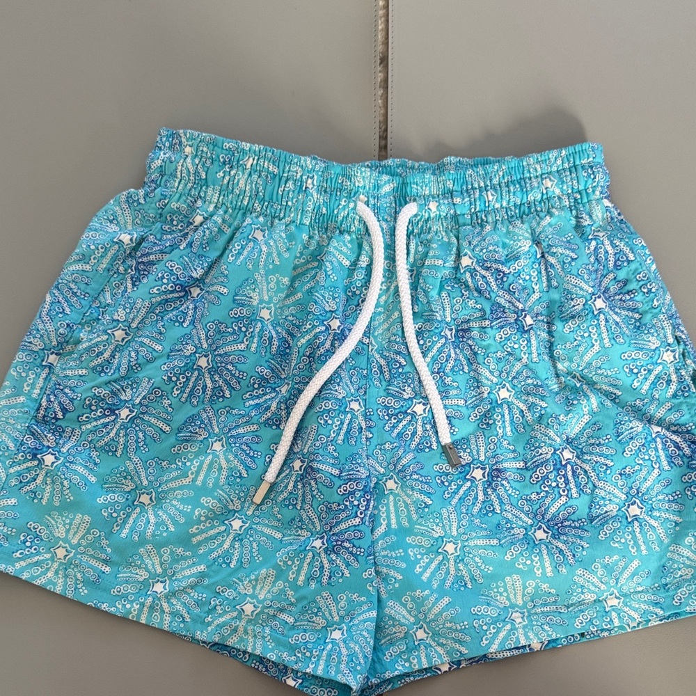 Vilebrequin Aqua Starfish Short Swim Trunks